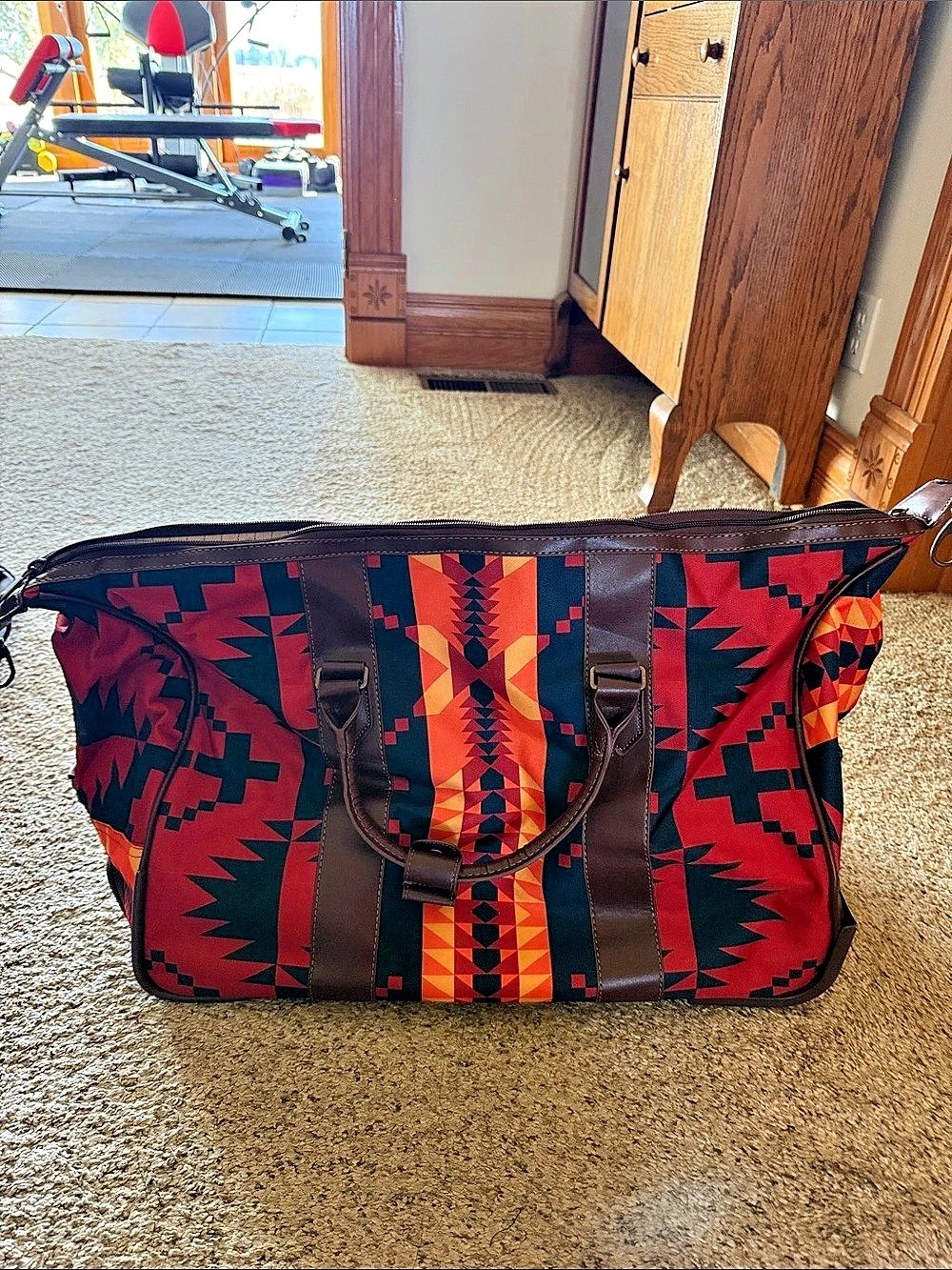 Pendleton Spider Rock Rolling Duffel Red & Black - Picture 2 of 7
